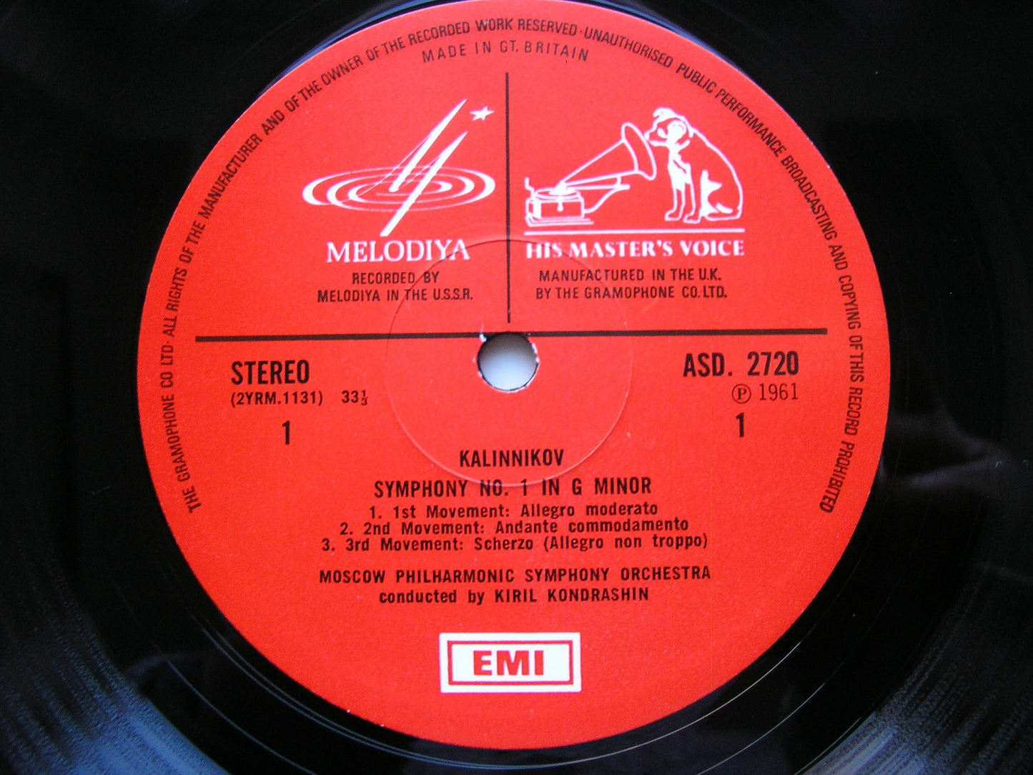 KALINNIKOV: SYMPHONY No. 1 / LIAPOUNOV: PIANO CONCERTO No. 2   BAKHCHIEV / MOSCOW RADIO SYMPHONY / KONDRASHIN / KHAIKIN      ASD 2720KONDRASHIN /