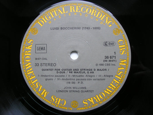 BOCCHERINI: QUINTETS FOR GUITAR & STRINGS     JOHN WILLIAMS / THE LONDON STRING QUARTET      36671