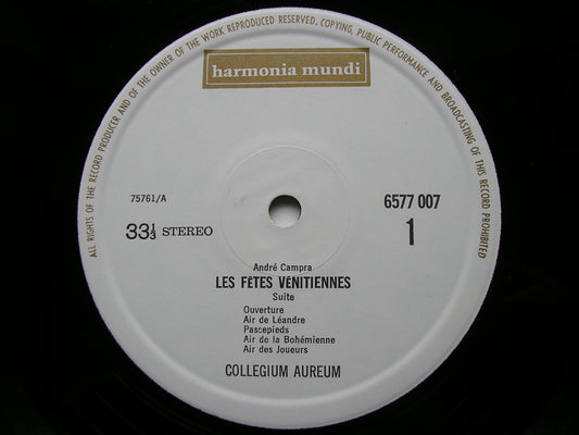 CAMPRA: LES FETES VENETIENNES  (1710)     COLLEGIUM AUREUM      6577 007