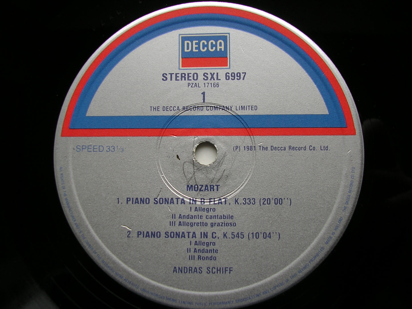 MOZART: PIANO SONATAS K333 / K457 / K545 / FANTASIA K475 ANDRAS SCHIFF SXL 6997