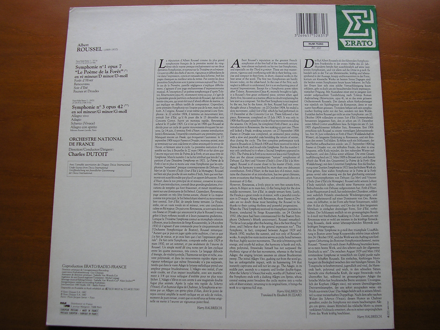 ROUSSEL: SYMPHONIES Nos. 1 & 3      DUTOIT / FRENCH NATIONAL ORCHESTRA     NUM 75283