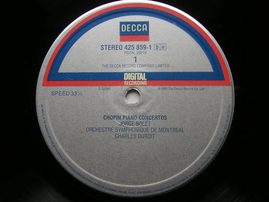 CHOPIN: PIANO CONCERTOS Nos. 1 & 2     BOLET / MONTREAL SYMPHONY / DUTOIT   425 859