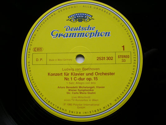 BEETHOVEN: PIANO CONCERTO No. 1      MICHELANGELI / VIENNA SYMPHONY / GIULINI      2531 302
