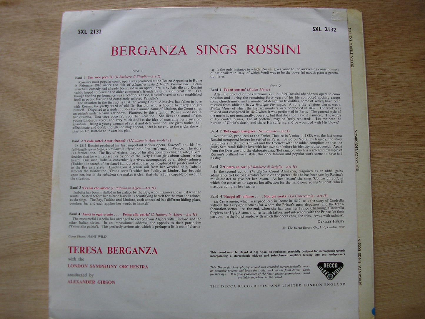 BERGANZA SINGS ROSSINI: OPERA ARIAS / STABAT MATER BERGANZA / LONDON SYMPHONY / GIBSON SXL 2132