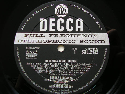 BERGANZA SINGS ROSSINI: OPERA ARIAS / STABAT MATER BERGANZA / LONDON SYMPHONY / GIBSON SXL 2132
