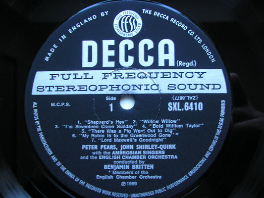 SXL 6410 SALUTE TO PERCY GRAINGER PEARS / SHIRLEY-QUIRK / BRITTEN / TUNNARD ED3