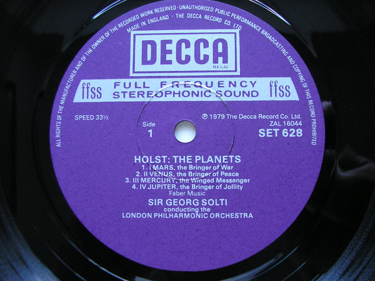 HOLST: THE PLANETS     SOLTI / LONDON PHILHARMONIC     SET 628