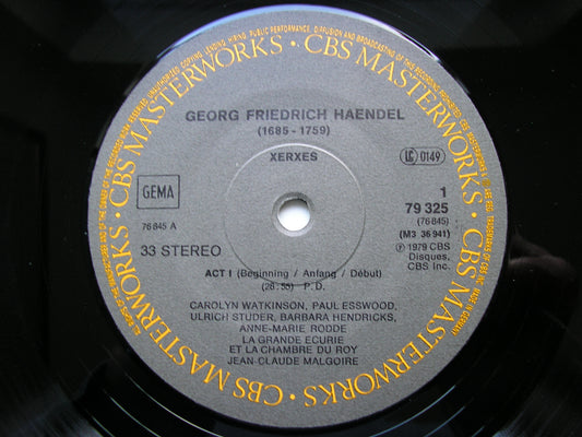 HANDEL: XERXES (1738) SOLOISTS / LA GRANDE ECURIE ET LA CHAMBRE DU ROY / MALGOIRE 3LP 79325 3LP
