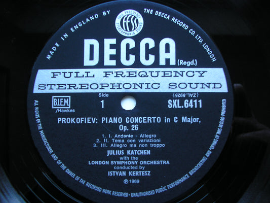 SXL 6411 PROKOFIEV / GERSHWIN / RAVEL: PIANO CONCERTOS KATCHEN / LONDON SYMPHONY / KERTESZ ED3