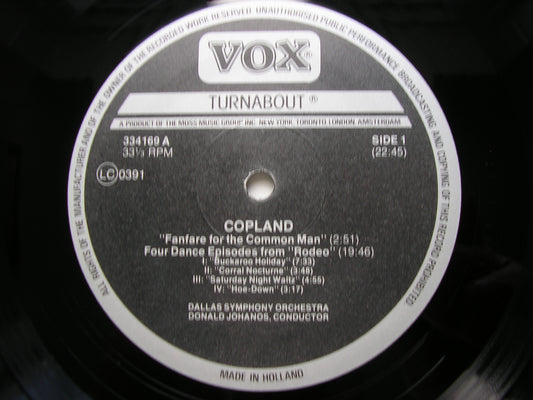 COPLAND: BILLY THE KID / RODEO / FANFARE FOR THE COMMON MAN     DALLAS SYMPHONY / JOHANOS   TV 334 169