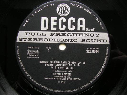 SXL 6044 DVORAK: SYMPHONY No. 8 / SCHERZO CAPRICCIOSO KERTESZ / LONDON SYMPHONY ED3