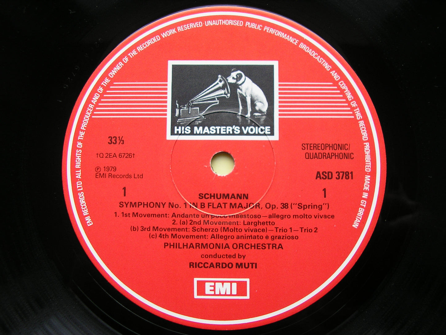 SCHUMANN: SYMPHONY No. 1 / MENDELSSOHN: SYMPHONY No. 5     MUTI / PHILHARMONIA     ASD 3781