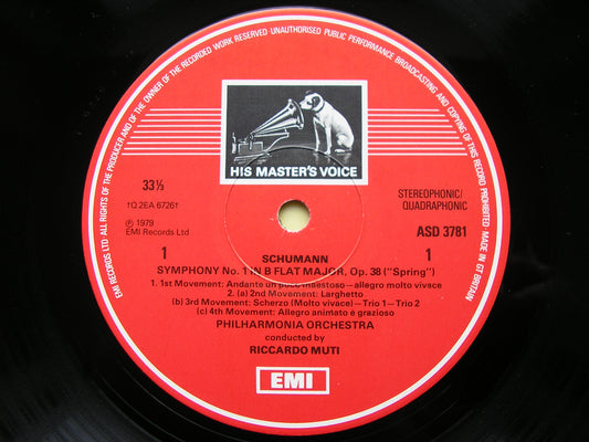 SCHUMANN: SYMPHONY No. 1 / MENDELSSOHN: SYMPHONY No. 5     MUTI / PHILHARMONIA     ASD 3781