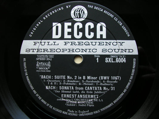 SXL 6004 BACH: SUITES Nos. 2 & 3 / SINFONIA / SONATA ANSERMET / SUISSE ROMANDE ED 1