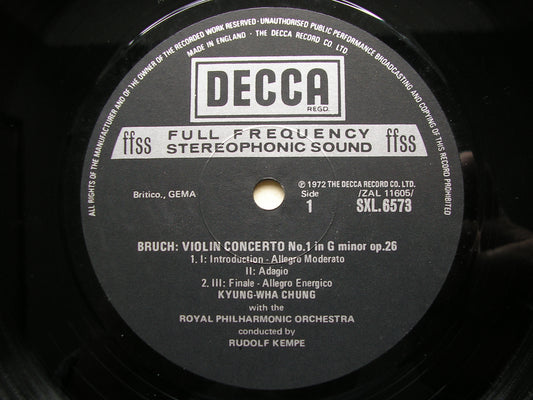 BRUCH: VIOLIN CONCERTO No. 1 /SCOTTISH FANTASY KYUNG-WHA CHUNG / ROYAL PHILHARMONIC / KEMPE SXL 6573