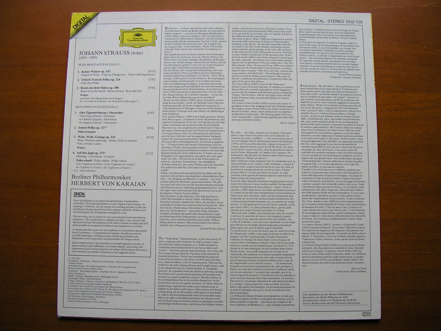 JOHANN STRAUSS: KAISER - WALZER KARAJAN / BERLIN PHILHARMONIC 2532 026