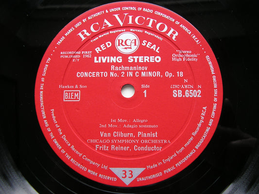 RACHMANINOV: PIANO CONCERTO No. 2 VAN CLIBURN / CHICAGO SYMPHONY / REINER SB 6502
