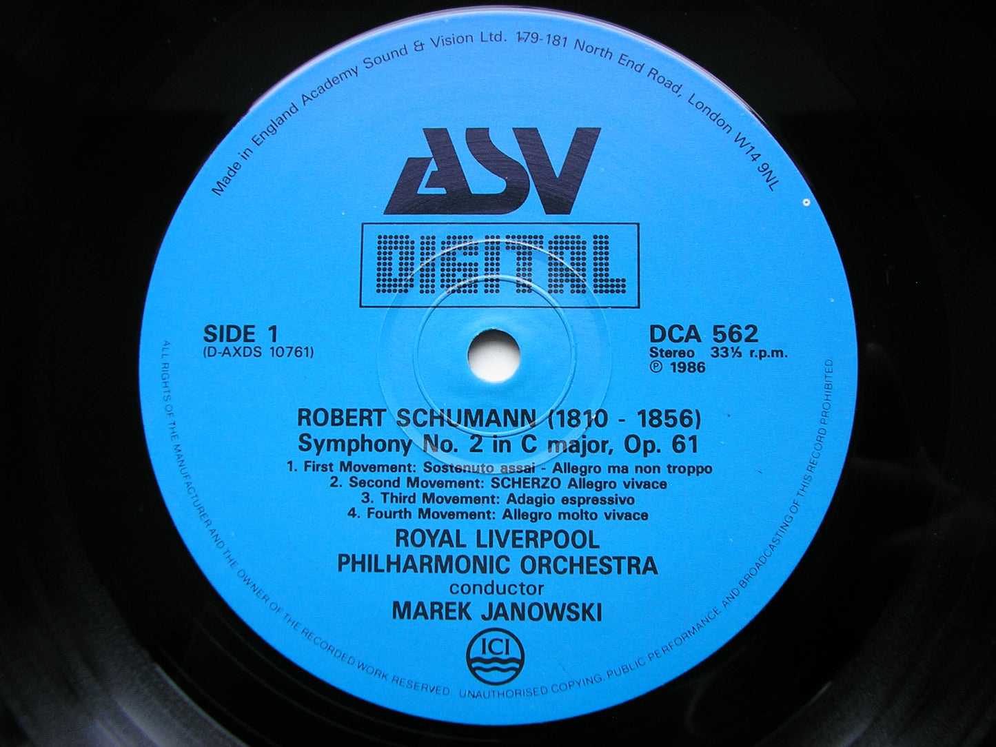 SCHUMANN: SYMPHONIES Nos. 2 & 4      JANOWSKI / ROYAL LIVERPOOL PHILHARMONIC     DCA 562