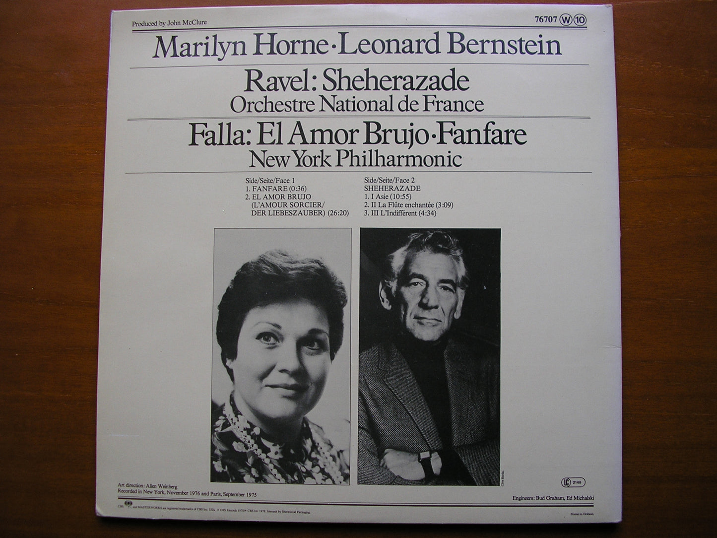 RAVEL: SHEHERAZADE / FALLA: EL AMOR BRUJO MARILYN HORNE / NYPO / FNO / BERNSTEIN 76707