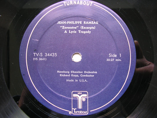 RAMEAU: ZOROASTRE (1749) excerpts SOLOISTS / HAMBURG CHAMBER ORCHESTRA / KAPP TVS 34435