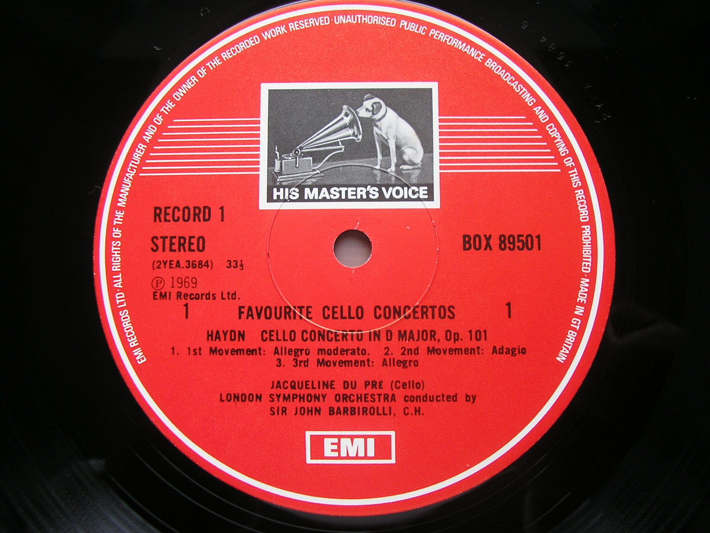 FAVOURITE CELLO CONCERTOS: DVORAK / ELGAR / SCHUMANN / HAYDN DU PRE / BARBIROLLI / BARENBOIM / ECO / LSO / NPO SLS 895