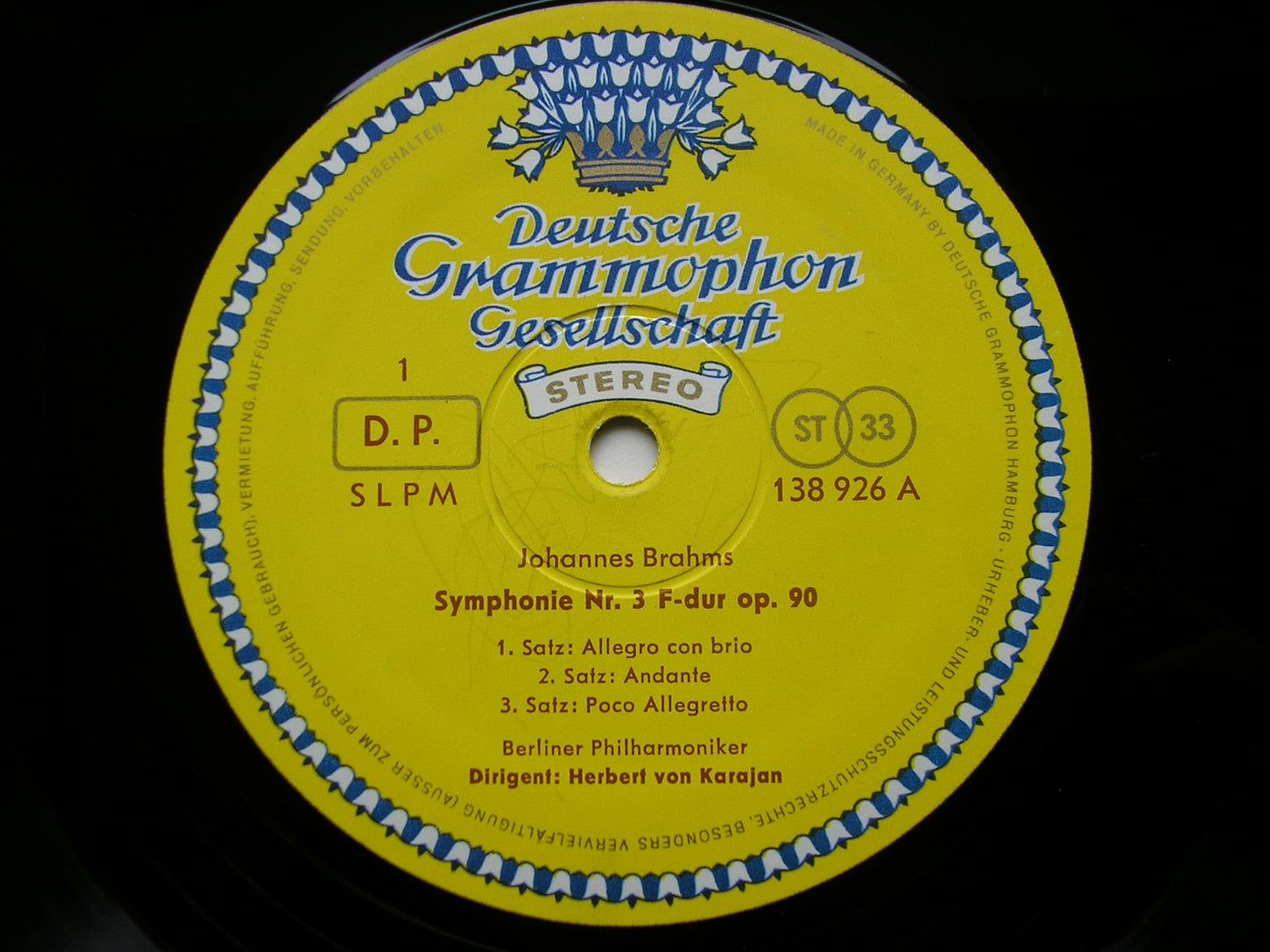 BRAHMS: THE FOUR SYMPHONIES / HAYDN VARIATIONS KARAJAN / BERLIN PHILHARMONIC 4LP 138 924 - 927