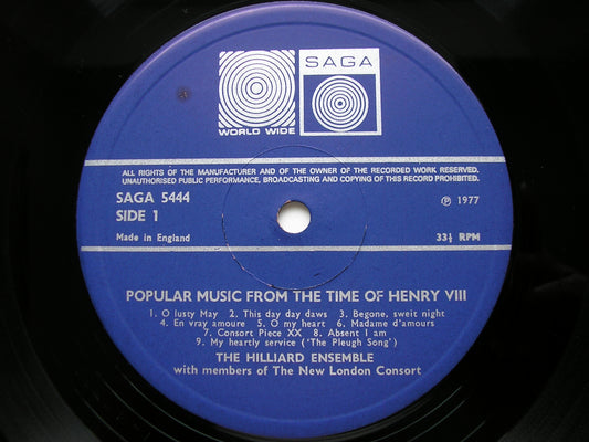 MUSIC FROM THE TIME OF HENRY VIII        THE HILLIARD ENSEMBLE / NEW LONDON CONSORT      SAGA 5444