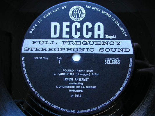 SXL 6065 RAVEL / HONEGGER / DUKAS: ORCHESTRAL WORKS ANSERMET / SUISSE ROMANDE ED3
