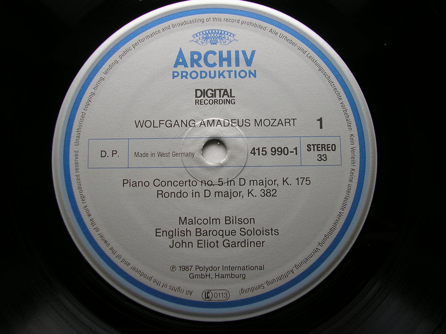 MOZART: THE PIANO CONCERTOS MALCOLM BILSON / ENGLISH BAROQUE SOLOISTS / GARDINER DG ARCHIV 8 LP + 2 CD