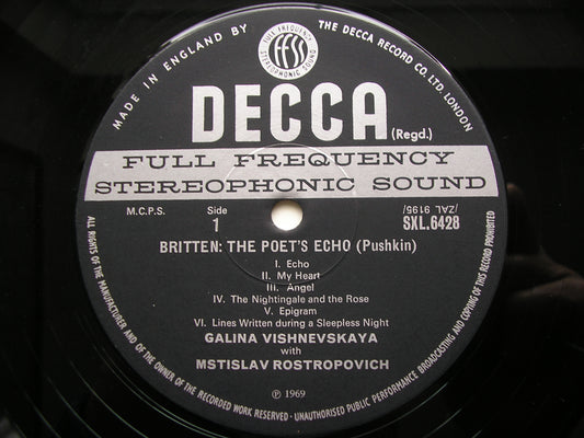 SXL 6428 TCHAIKOVSKY / BRITTEN: SONGS VISHNEVSKAYA / ROSTROPOVICH ED3