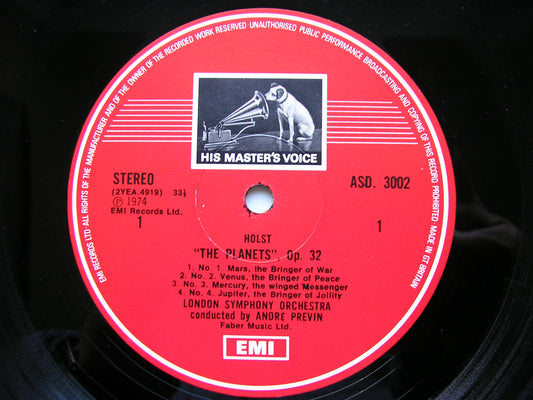 HOLST: THE PLANETS ANDRE PREVIN / LONDON SYMPHONY ORCHESTRA ASD 3002