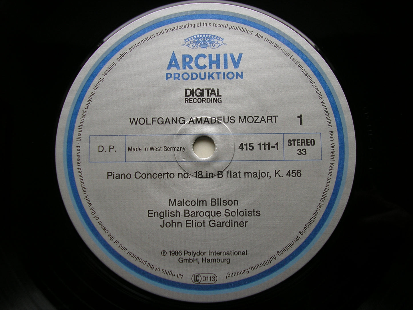 MOZART: THE PIANO CONCERTOS MALCOLM BILSON / ENGLISH BAROQUE SOLOISTS / GARDINER DG ARCHIV 8 LP + 2 CD