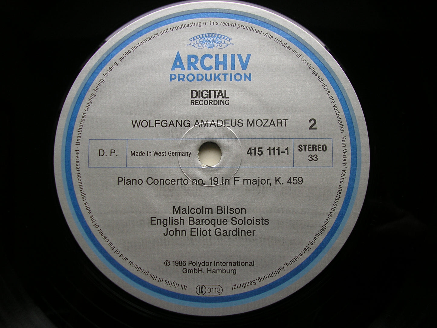 MOZART: THE PIANO CONCERTOS MALCOLM BILSON / ENGLISH BAROQUE SOLOISTS / GARDINER DG ARCHIV 8 LP + 2 CD