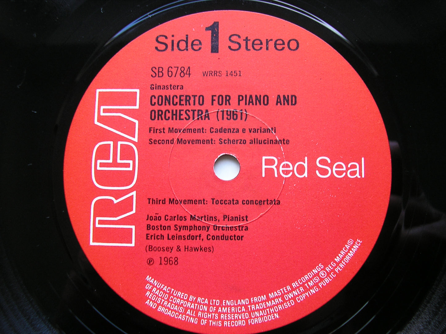 GINASTERA: PIANO CONCERTO / VARIACIONES CONCERTANTES MARTINS / BOSTON SYMPHONY / LEINSDORF SB 6784