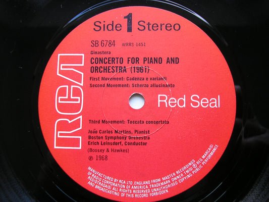 GINASTERA: PIANO CONCERTO / VARIACIONES CONCERTANTES     MARTINS / BOSTON SYMPHONY / LEINSDORF      SB 6784