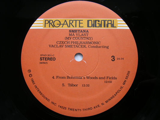 SMETANA: MA VLAST      CZECH PHILHARMONIC / SMETACEK     2 LP      2PAD 201