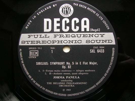 SXL 6433 SIBELIUS: SYMPHONY No. 5 / RAUTAVAARA: REQUIEM IN OUR TIME PANULA / HELSINKI PHILHARMONIC ED3