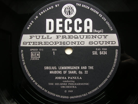 SXL 6434 SIBELIUS: LEMMINKAINEN & THE MAIDENS OF SAARI / FINLANDIA / BERGMAN: AUBADE PANULA / HELSINKI PHILHARMONIC ED3
