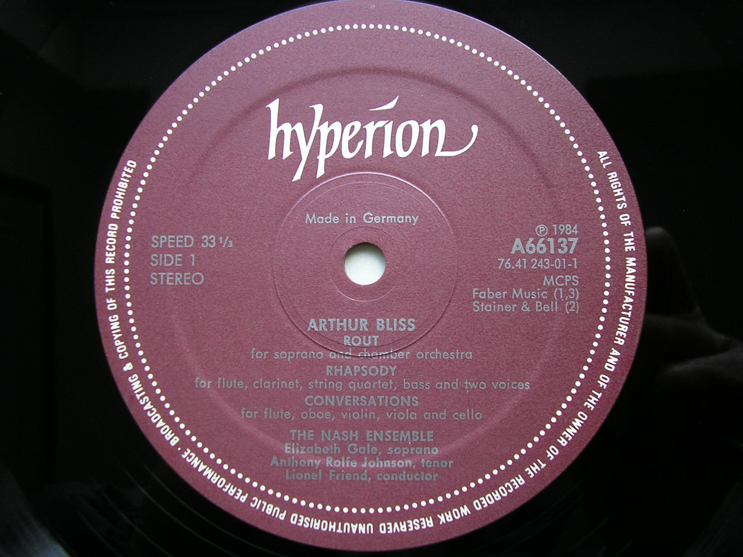 BLISS: CHAMBER MUSIC GALE / ROLFE JOHNSON / THE NASH ENSEMBLE / FRIEND A66137