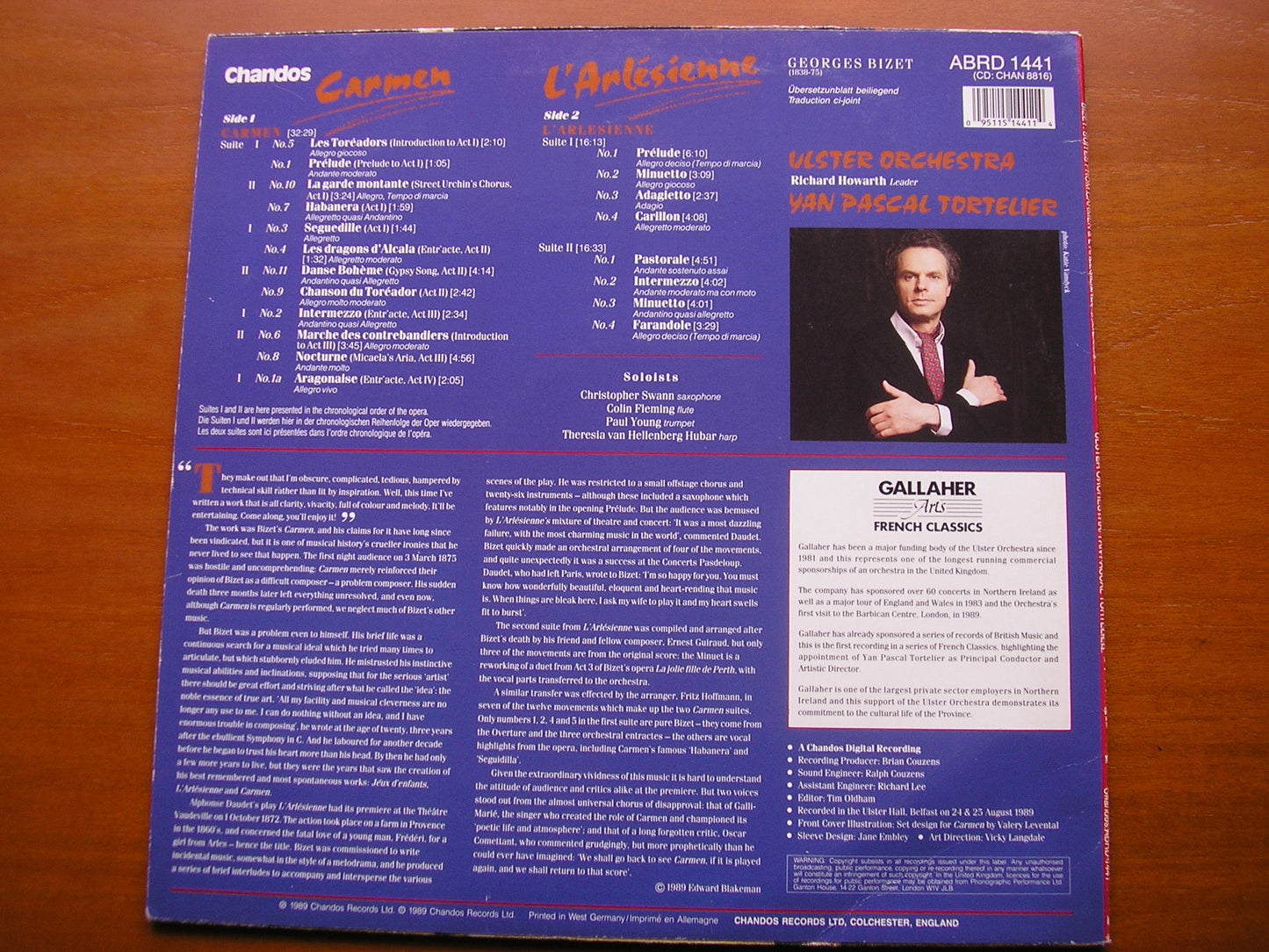 BIZET: CARMEN SUITE / L'ARLESIENNE SUITES TORTELIER / ULSTER ORCHESTRA ABRD 1441