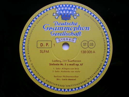 BEETHOVEN: SYMPHONY No. 5 / OVERTURE Consecration of the House     MAAZEL / BERLIN PHILHARMONIC    138 008