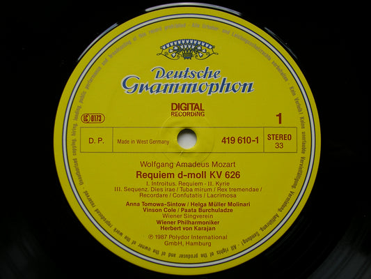 MOZART: REQUIEM SOLOISTS / VIENNA PHILHARMONIC / KARAJAN 419 610
