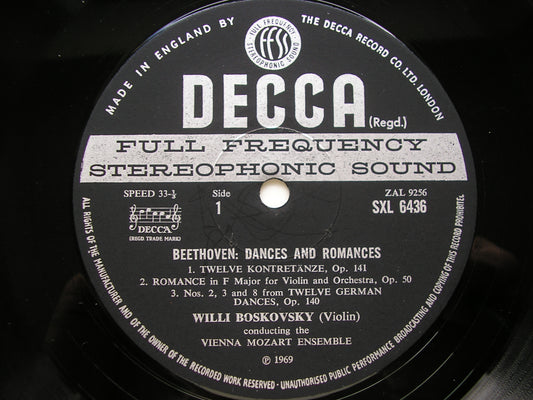 SXL 6436 BEETHOVEN: DANCES & ROMANCES BOSKOVSKY / VIENNA MOZART ENSEMBLE ED3