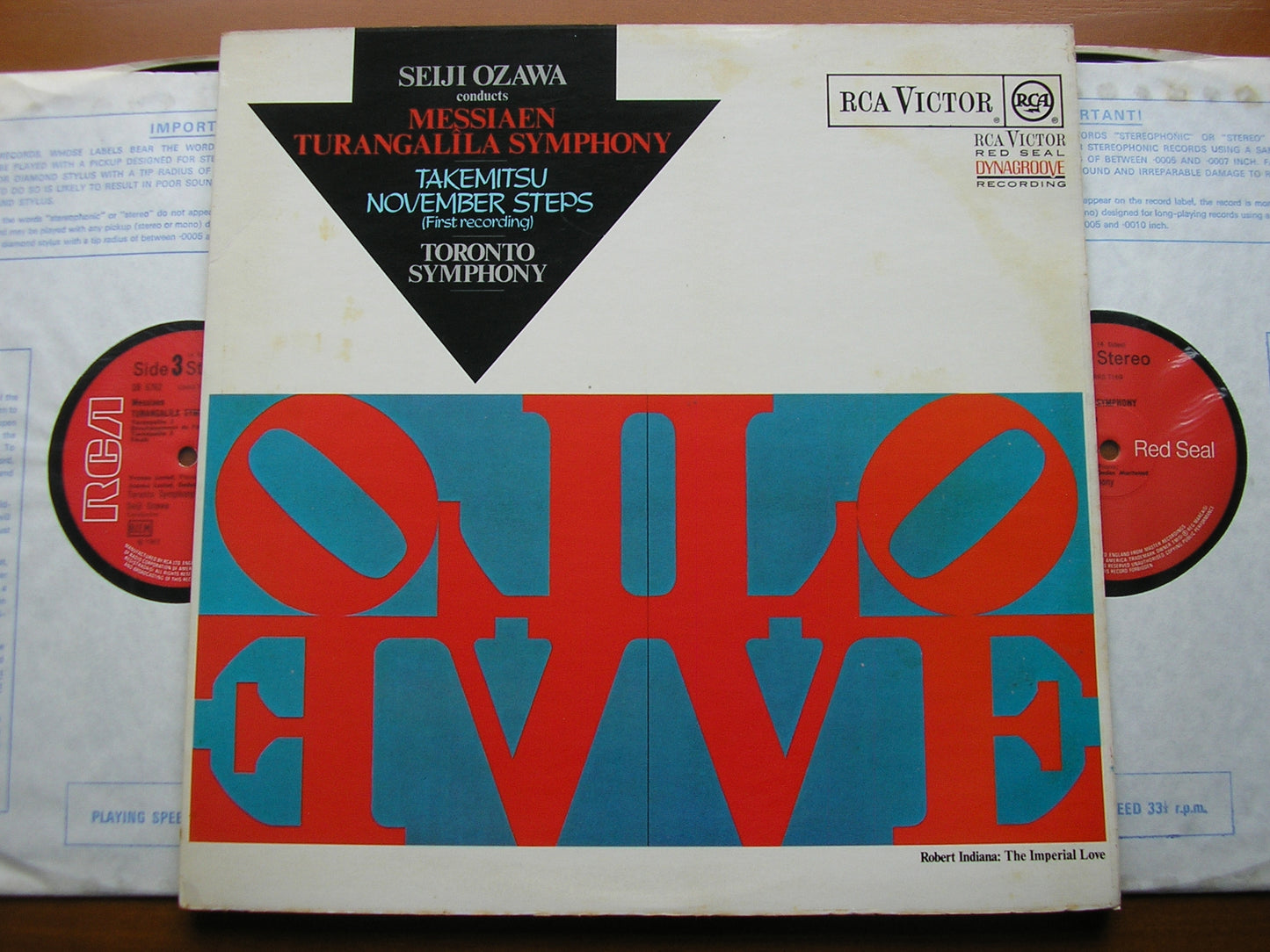 MESSIAEN: TURANGALILA SYMPHONIE / TAKEMITSU: NOVEMBER STEPS     OZAWA / TORONTO SYMPHONY    2 LP     SB 6761/2
