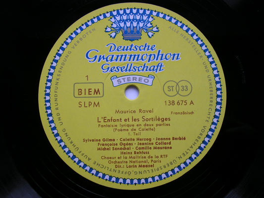 RAVEL: L'ENFANT ET LES SORTILEGES     SOLOISTS / FRENCH NATIONAL ORCHESTRA / MAAZEL      138 675