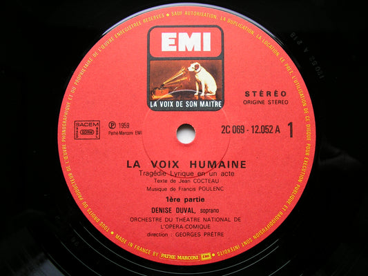 POULENC: LA VOIX HUMAINE DUVAL / OPERA COMIQUE ORCHESTRA / PRETRE 069 12052