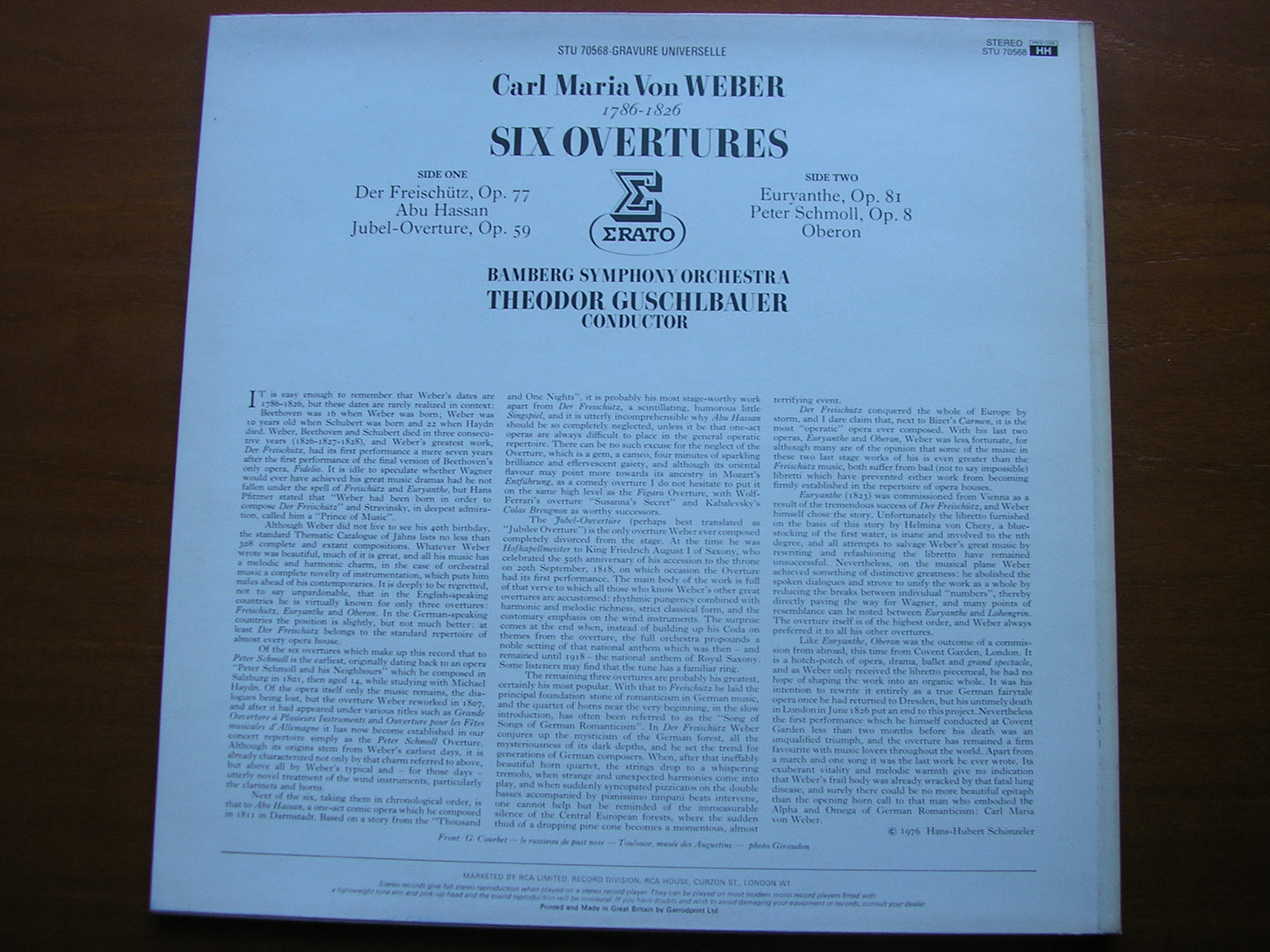 WEBER: SIX OVERTURES GUSCHLBAUER / BAMBERG SYMPHONY STU 70568