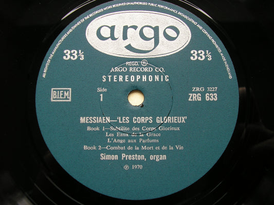MESSIAEN: LES CORPS GLORIEUX / LE BANQUET CELESTE      SIMON PRESTON      ZRG 633