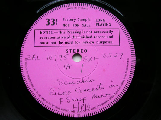 SCRIABIN: PROMETHEUS / PIANO CONCERTO ASHKENAZY / LONDON PHILHARMONIC / MAAZEL test pressing SXL 6527