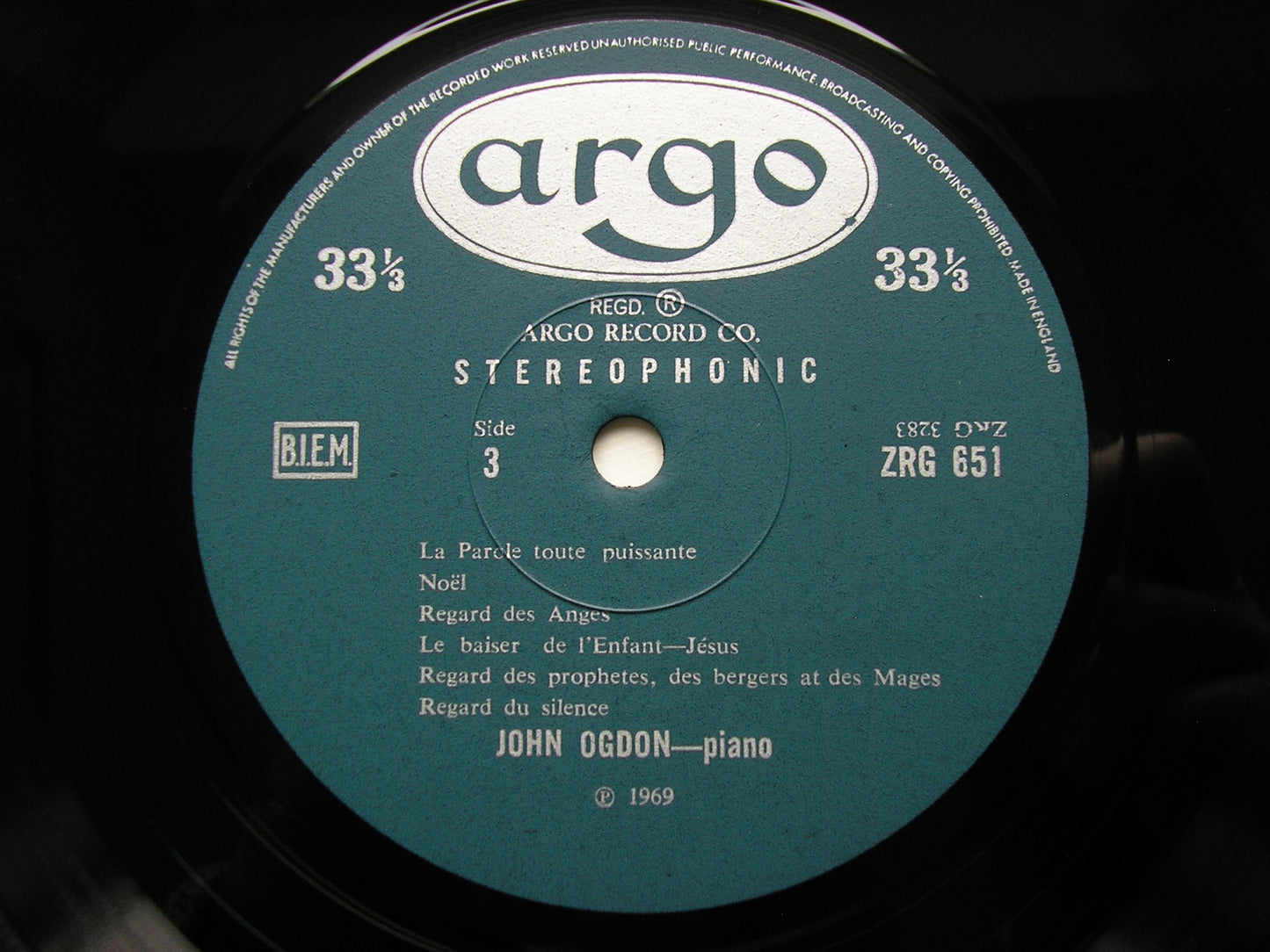 MESSIAEN: VINGT REGARDS SUR L'ENFANT JESUS JOHN OGDON 2 LP ZRG 650 / 1